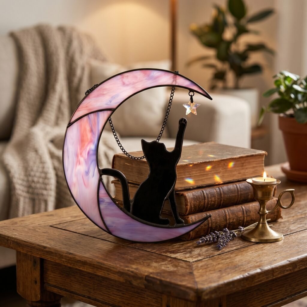 stained glass cat